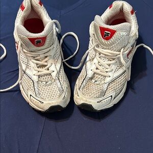 Fila Kids Cream and Red Sneakers